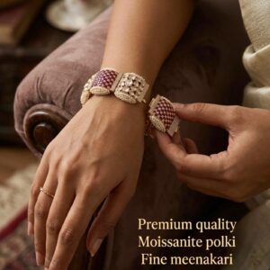 Moissanite Meenakari Bracelet